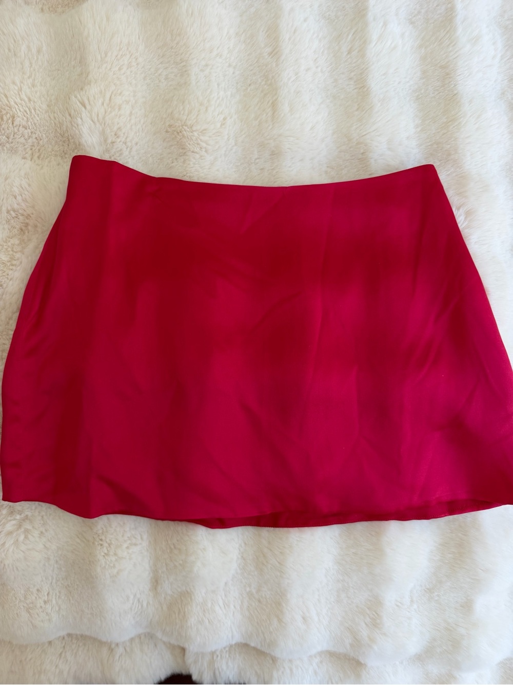 Indah RARE Silk Cherry Red Mini Skirt